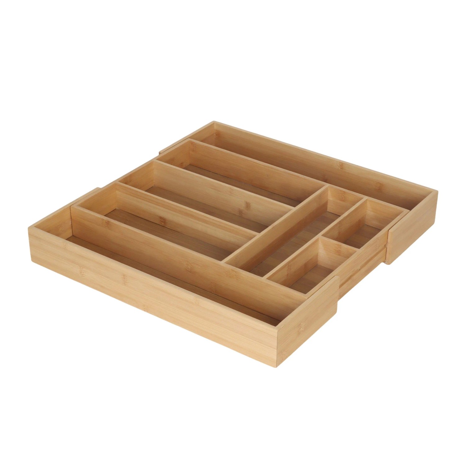 Relaxdays Besteckkasten Bambus Natur Ausziehbar 6,5 cm x 33 cm x 47,5 cm 1,8 kg