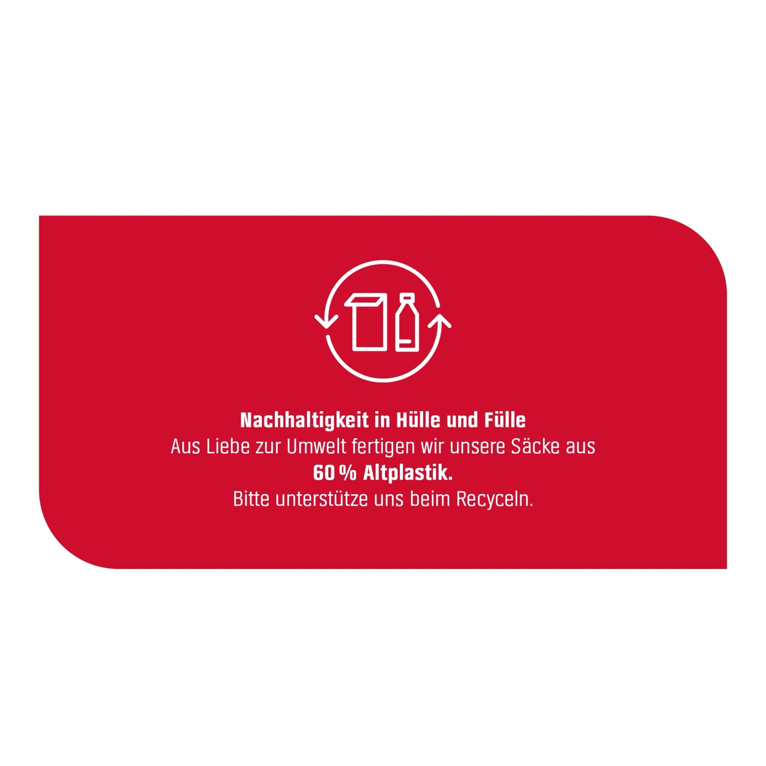 Hinweis: Verpackung des OBI Strapazier-Rasens aus 60% Recyclingkunststoff.