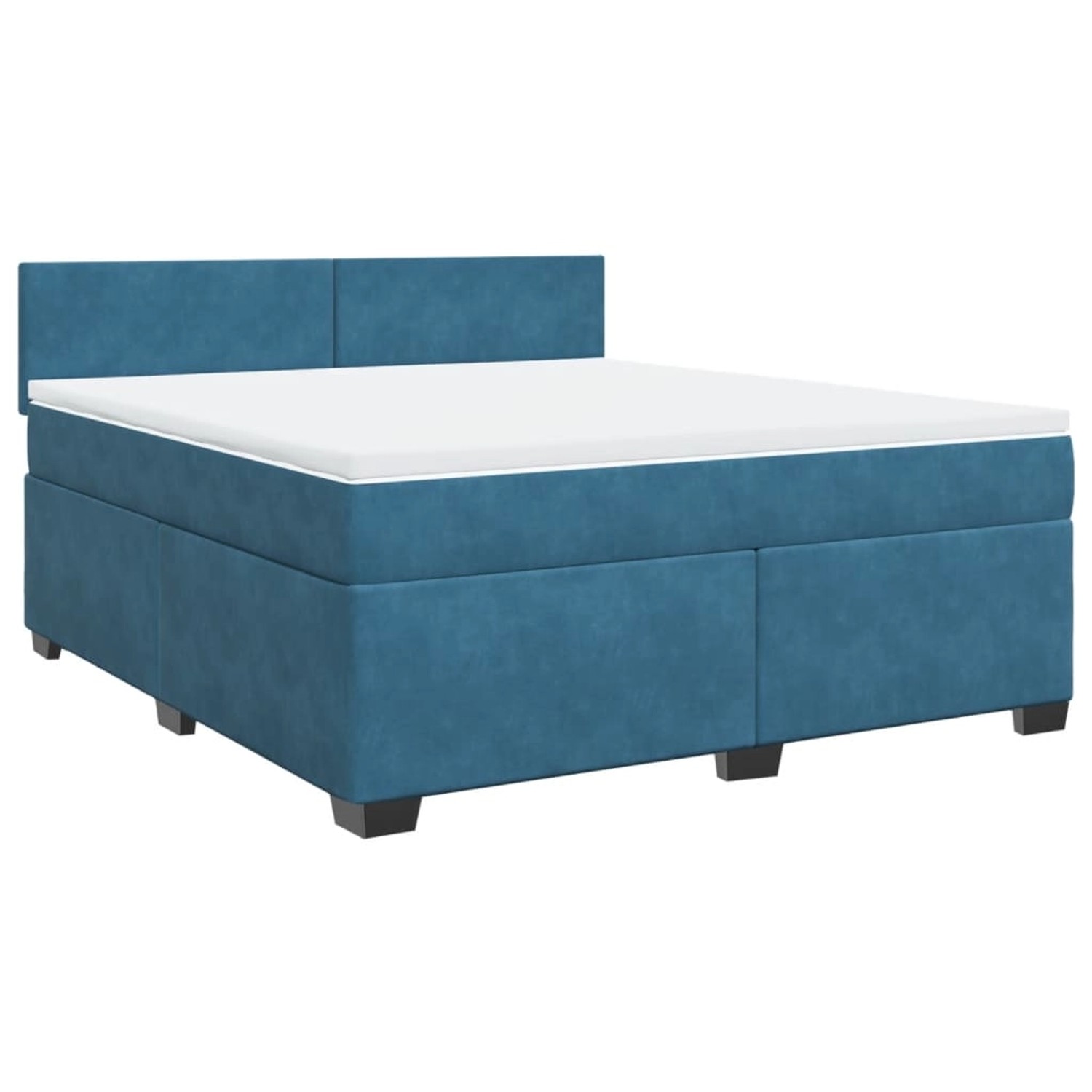 vidaXL Boxspringbett mit Matratze Blau 180x200 cm Samt 3286376 günstig online kaufen