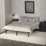 Modernes ML-Design Metallbett 160x200 cm, Anthrazit Stahlrahmen mit Lattenrost, ohne Kopfteil im Schlafzimmer.