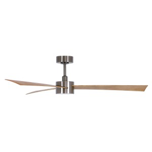 Lucci Air Deckenventilator Climate IV Nickel mit Holzflügeln, 132 cm Durchmesser.