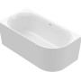 Weiße Ottofond Eckbadewanne Mince Corner XS Rechts, 155x80 cm. Moderne Badewanne aus Acryl.
