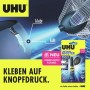 Uhu Spezialkleber LED Power Booster, transparent, 3g. Klebt und füllt auf Knopfdruck mit LED-Lampe.