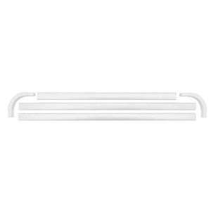 Wenko Winkelschiene Era, weiße Duschstange aus Aluminium mit Eckverbindungen und Gleitern.