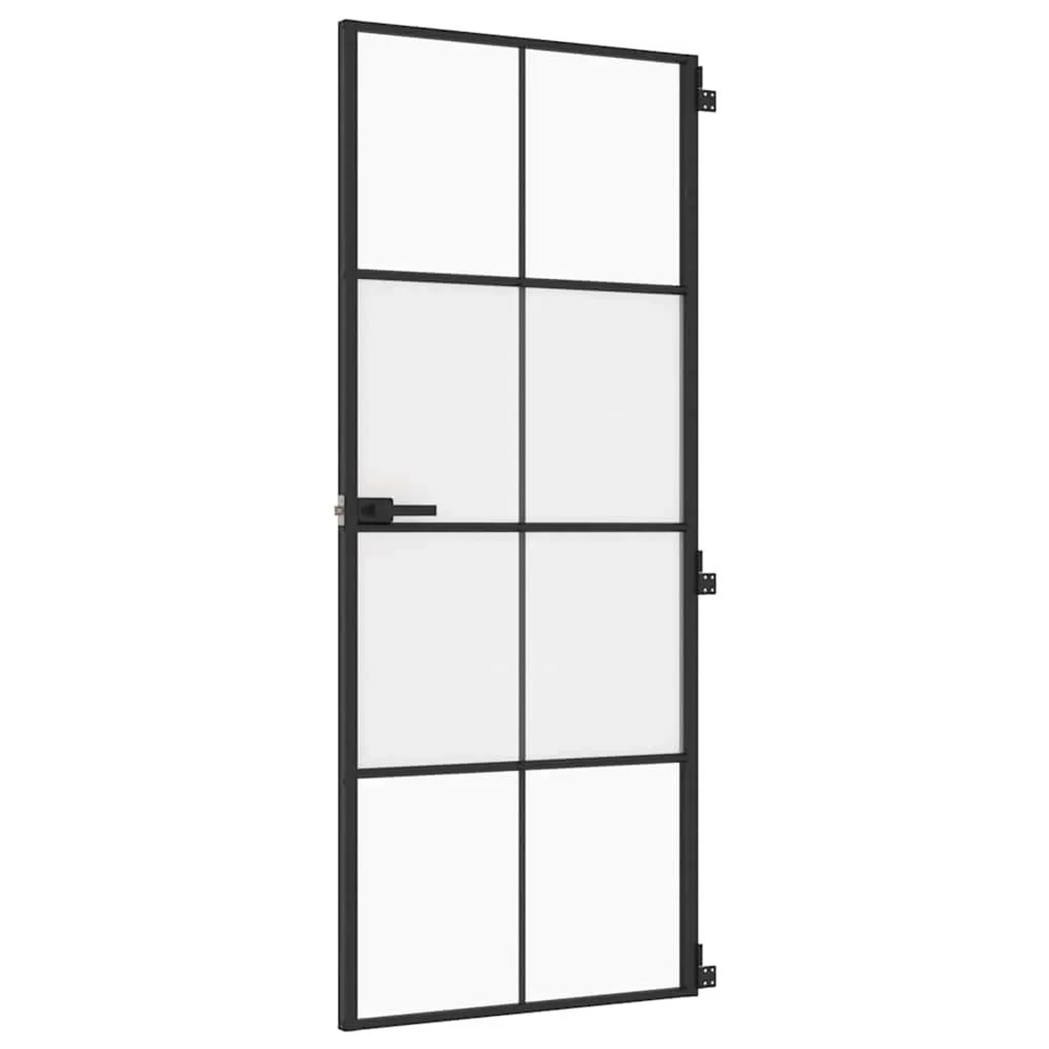 vidaXL Innentür Schlank Schwarz 83x201,5 cm Hartglas und Aluminium 155126