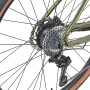 Detailaufnahme Hinterrad, Kassette und Kette des grünen Prophete Gravel E-Bike Graveler 1.0.