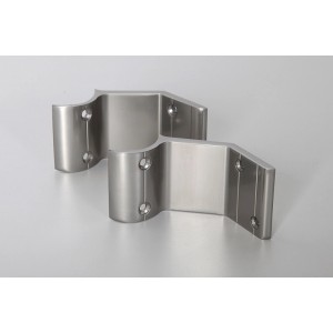 2er Set Handlaufkonsole aus Aluminium für Holzhandlauf (Ø 52mm) zur Wandmontage.