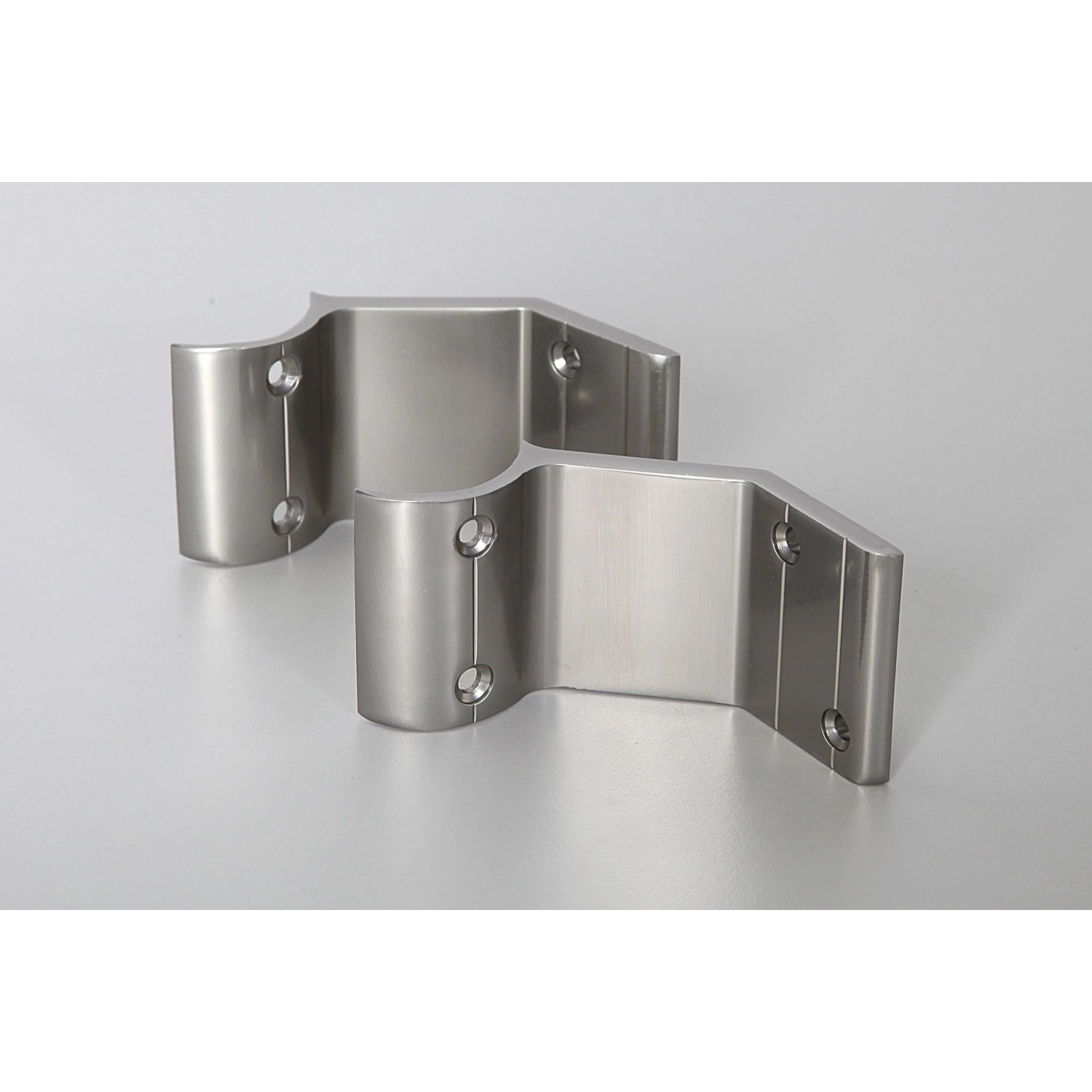 2er Set Handlaufkonsole aus Aluminium für Holzhandlauf (Ø 52mm) zur Wandmontage.
