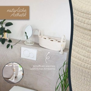 HMF 39030-38CM-30 Aufbewahrungskorb Badezimmer Korb Toilettenpapier Baumwolle 38 x 15 x 14 cm