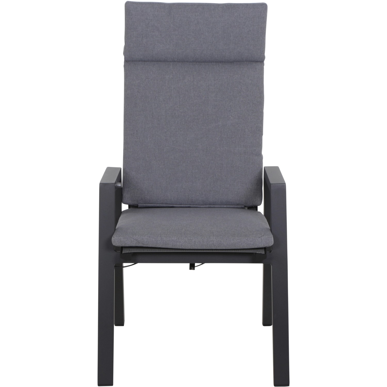 Siena Garden Valencia Dining Move Sessel, anthrazitfarbener Gartenstuhl mit Textilgewebe und Auflage.