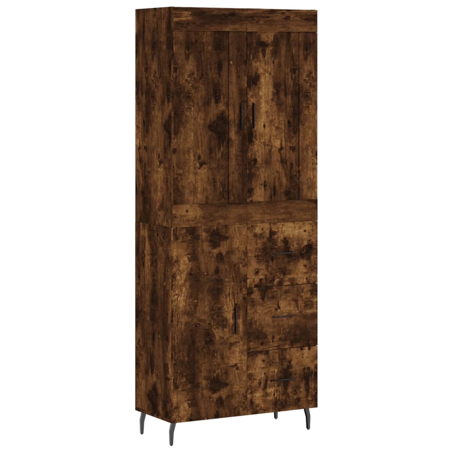 vidaXL Highboard Räuchereiche 69,5x34x180 cm Holzwerkstoff 3199830