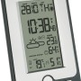 TFA Funk-Wetterstation Multi in Schwarz-Silber mit Display für Innen- und Außentemperatur.