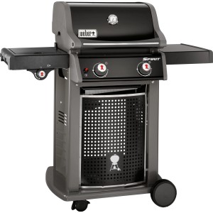 Weber Gasgrill Spirit E-220 Classic, 2 Brenner, Seitenbrenner, schwarz. Grillwagen mit Ablagetischen.