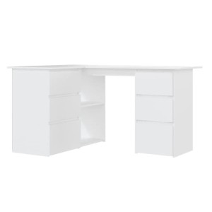 vidaXL Eckschreibtisch Weiß 145x100x76 cm Holzwerkstoff 801089