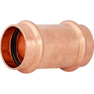 Pressmuffe aus Kupfer, Ø 28 mm, für dauerhafte Rohrverbindungen im Sanitär- und Heizungsbereich.