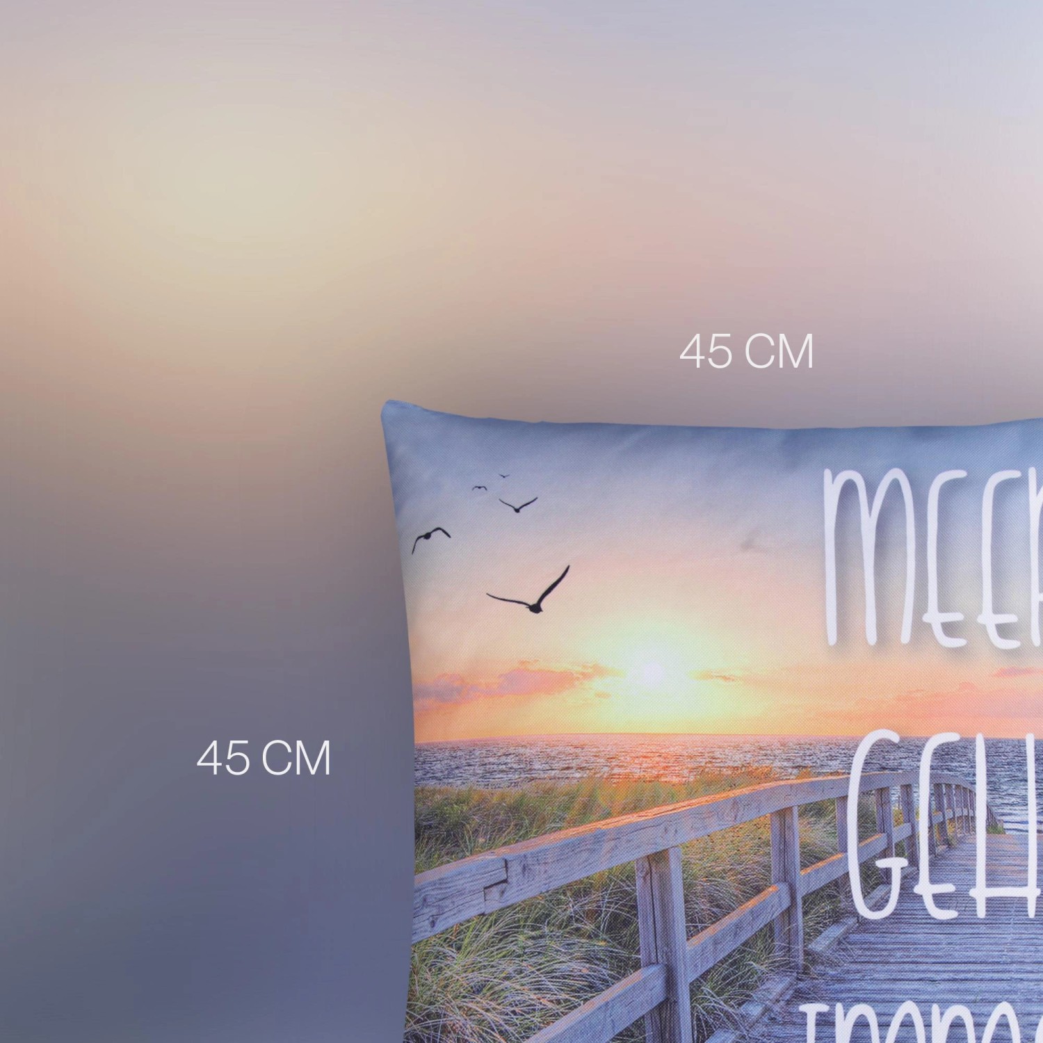 Bestlivings Outdoor Kissen mit Strandmotiv, 45x45 cm, für Garten & Terrasse.