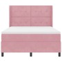 vidaXL Boxspringbett mit LED-Lichtleisten Rosa 140 x 200 cm Samt 3343873_8