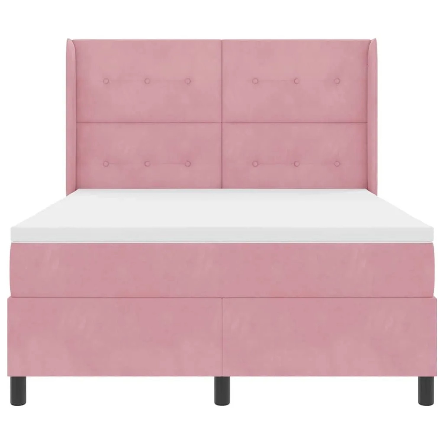vidaXL Boxspringbett mit LED-Lichtleisten Rosa 140 x 200 cm Samt 3343873_8