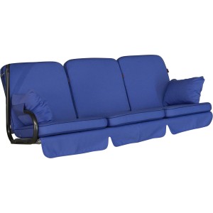 Hellblaue Angerer Hollywoodschaukel Auflage Star Detroit mit Kissen und Unterlage für 3-Sitzer Schaukel.