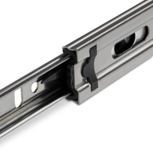 SOTECH Vollauszug 350 mm aus Metall für Schubladen, 25 kg Tragkraft. Detailansicht der Teleskopschiene.
