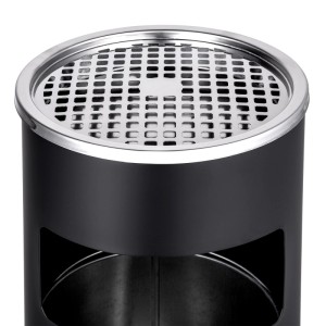 Tectake Standaschenbecher  Rund Mit Mülleimer und Inneneimer  25 x 25 x 61 cm Schwarz