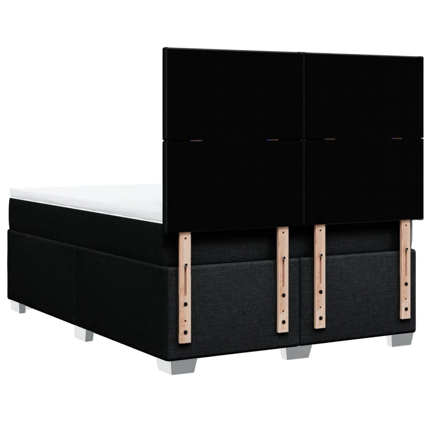 Schwarzes Boxspringbett 140x200 cm mit Matratze und Kopfteil