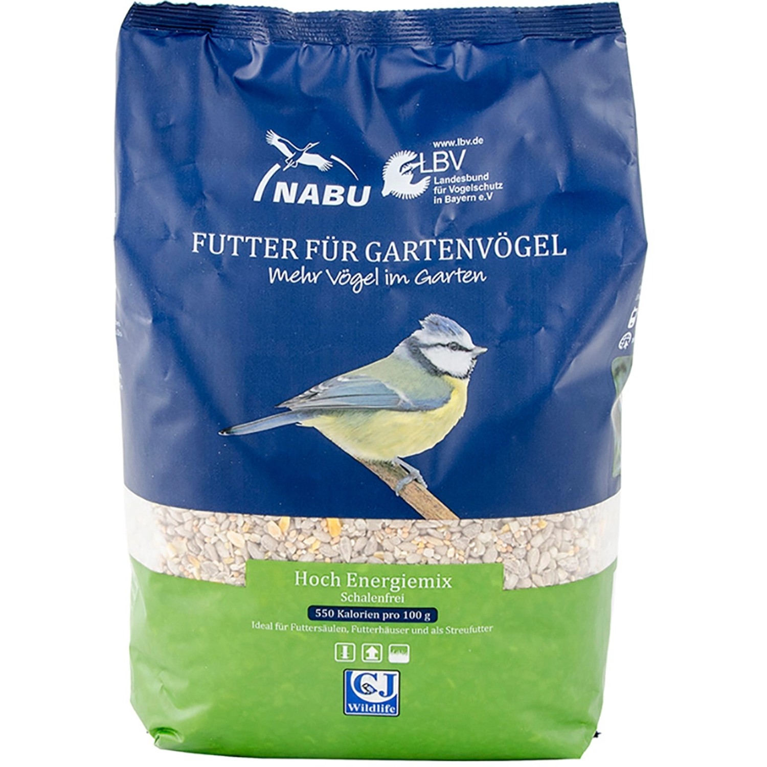 Vogelfutter Hoch Energiemix schalenfrei 2 kg