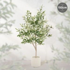 ML-Design Künstlicher Olivenbaum 150 cm Groß mit Früchten