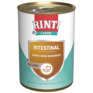 Rinti Canine Intestinal Hundenassfutter mit Lamm, 400g Dose für Magen-Darm-Erkrankungen.