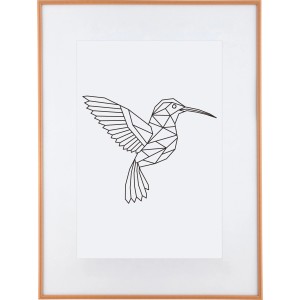 Bilderrahmen Buche Imitat, 60x80 cm, mit Passepartout für 50x70 cm Bild.