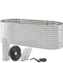 TTL GARDEN Ovales Garten-Hochbeet SPIRIT L 240×80×80 cm – Großes Metall Hochbeet Verzinkt in Silber für Garten & Terrasse