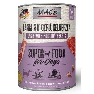 Mac's Hunde-Nassfutter Lamm und Geflügelherzen 800 g
