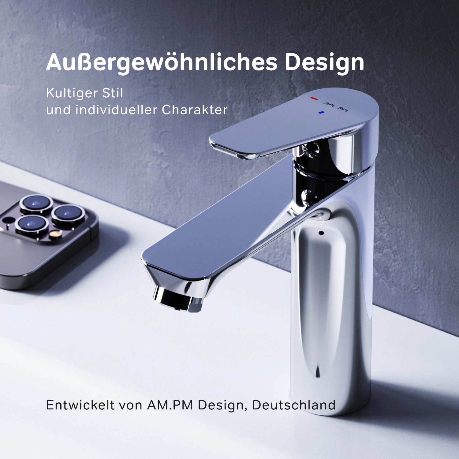 AM.PM Einhebel Waschtischarmatur Hit Wasserhahn Bad aus Messing FTA02800 Chrom_4