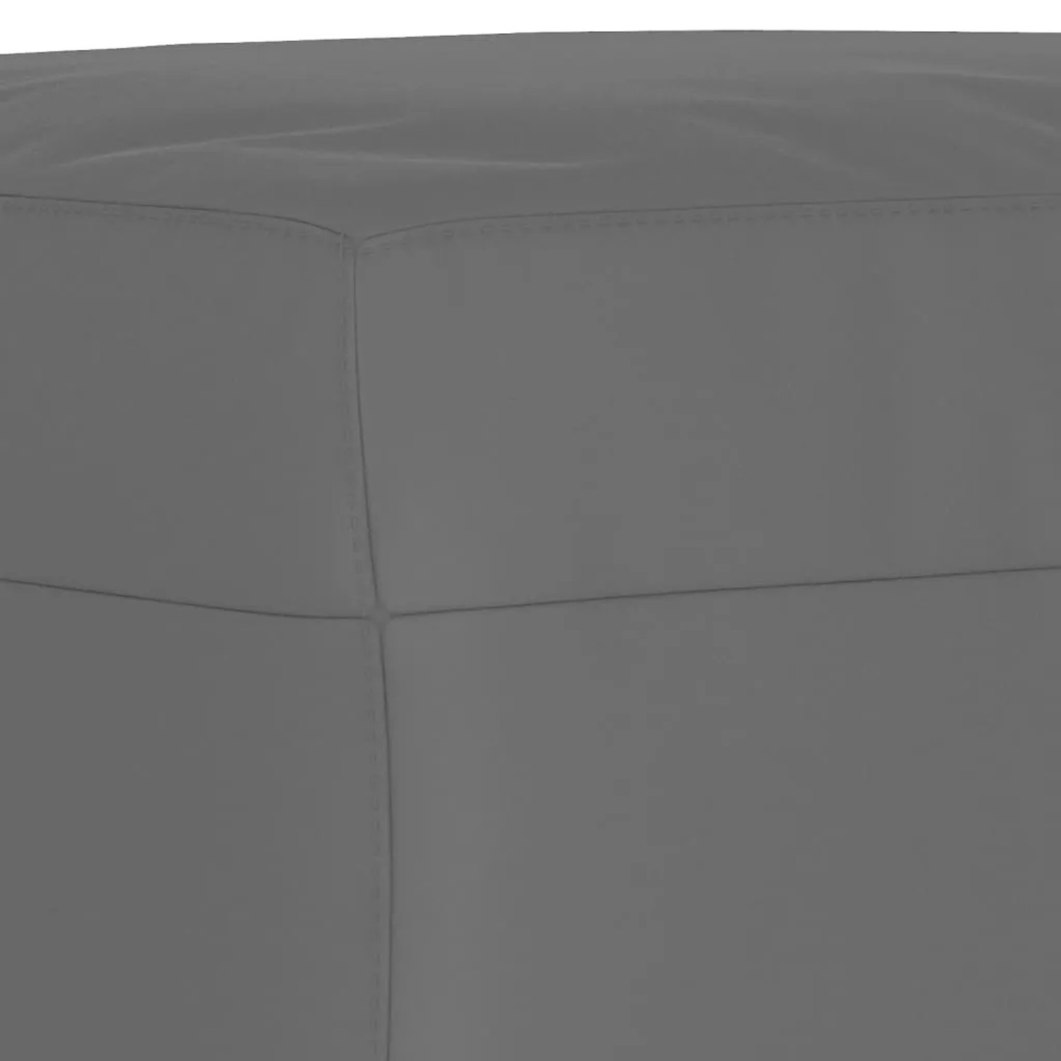 Dunkelgrauer vidaXL Fußhocker aus Mikrofaser, quadratisch, Detailansicht.