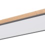 Globo LED-Deckenleuchte Doro, graphitfarben mit Holzoptik, 120x30 cm, dimmbar.