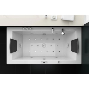 Weißer Jet-Line Whirlpool Villa Eugenie für 2 Personen mit Düsen und Unterwasserbeleuchtung.