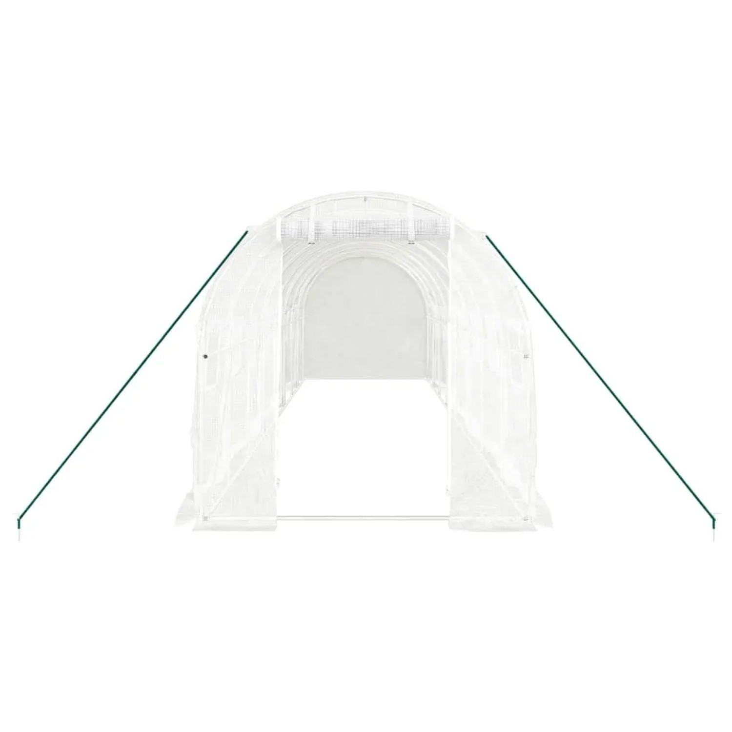 vidaXL Gewächshaus mit Stahlrahmen Weiß 16 m² 8x2x2 m 3188030_4