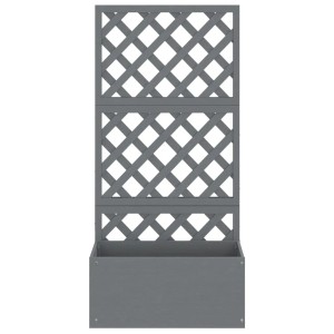 Grauer vidaXL Blumenkasten mit Rankgitter aus WPC, ideal für Garten und Balkon.