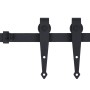 vidaXL Mini Schiebetürbeschlag Set, 200 cm, Carbonstahl, für Schranktüren.