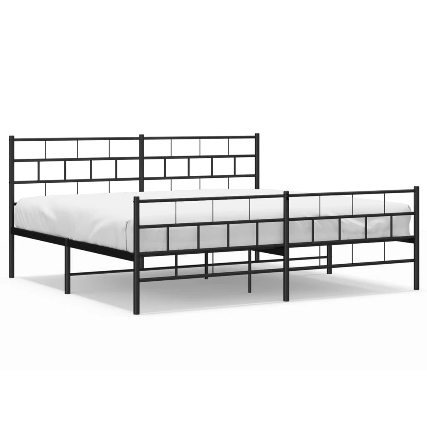 vidaXL Bettgestell mit Kopf- und Fußteil Metall Schwarz 200x200 cm 355684 günstig online kaufen