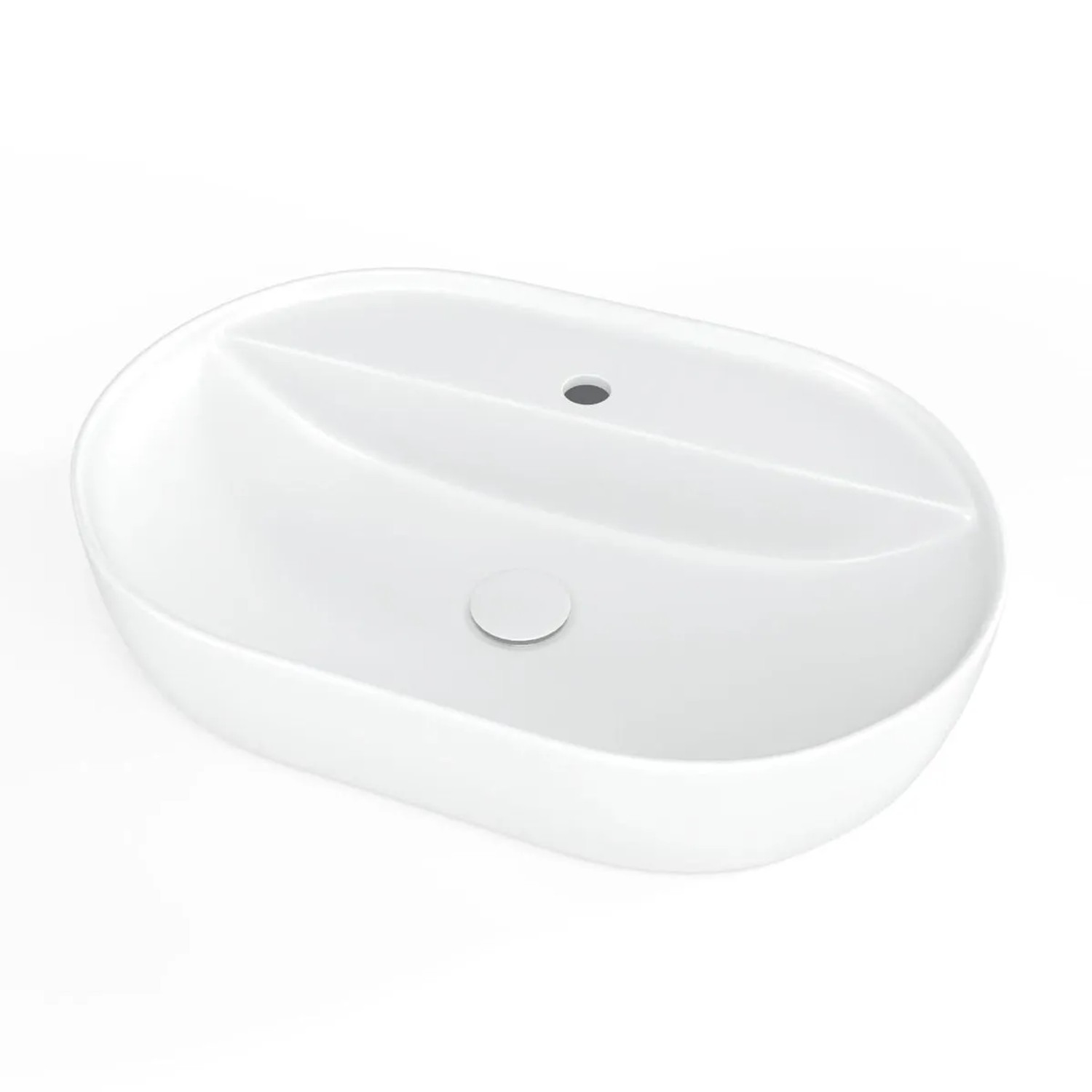 Swiss Aqua Technologies Aufsatzwaschbecken Waschbecken 60x40CM mit Ablagefläche Weiß Matt