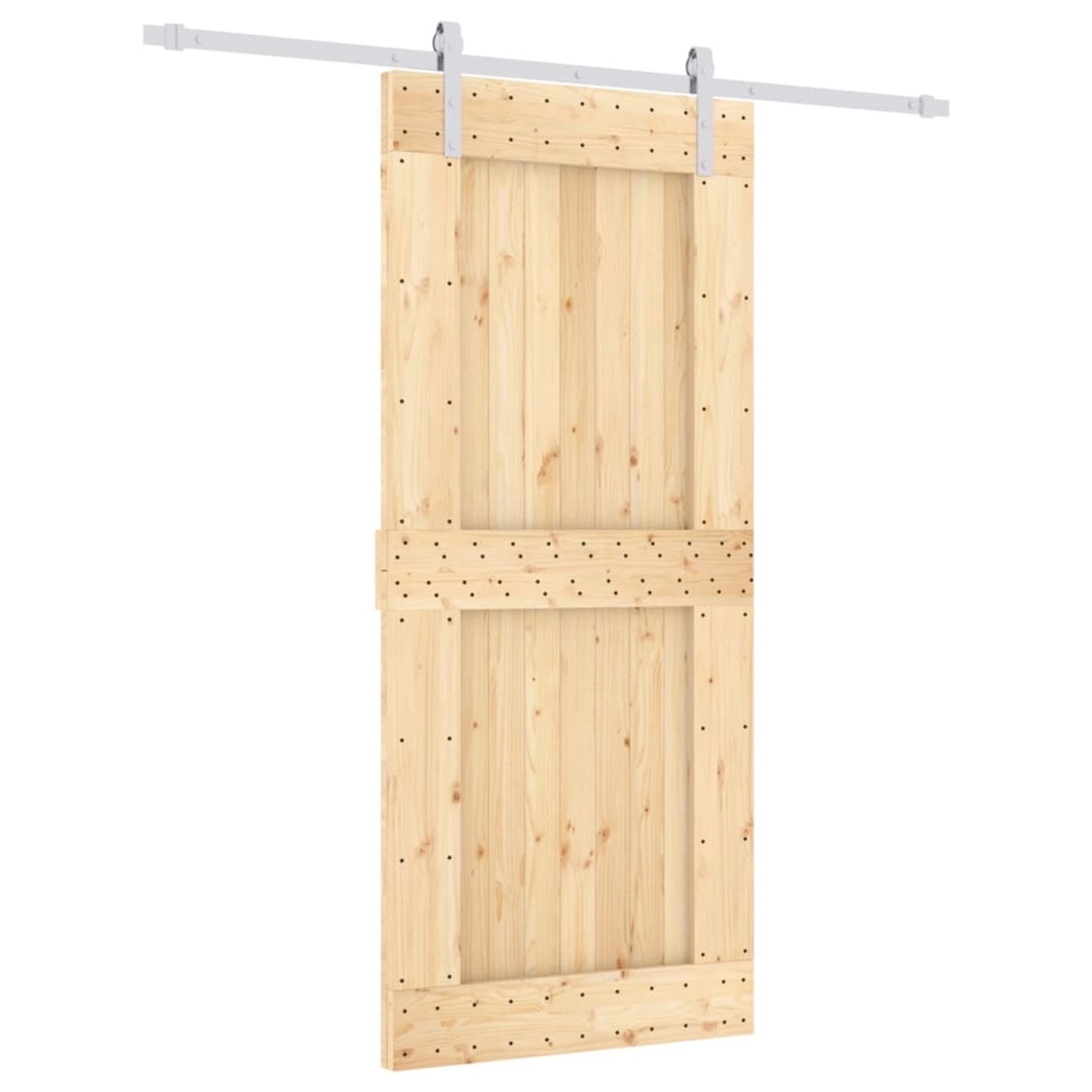 vidaXL Schiebetür mit Beschlag 90x210 cm Massivholz Kiefer 3203035 günstig online kaufen