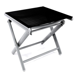 Mojawo Klapphocker für Garten/Camping, wetterfest, Aluminium/Textil, silber/schwarz.