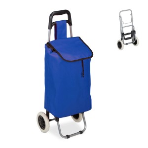 Relaxdays Einkaufstrolley Stoff Stahl Dunkelblau Faltbar 91 cm x 40 cm x 30 cm 1,6 kg