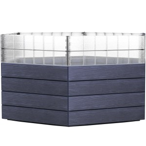 Garantia Hochbeet Ergo Turbo XL 75 Wood, Kunststoff-Hochbeet mit transparentem Wachstumsmodul.