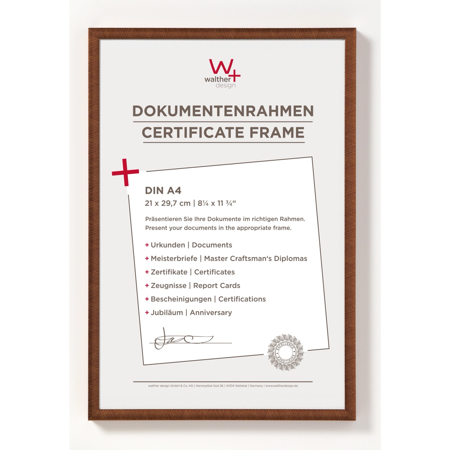 walther design New Lifestyle Kunststoff Bilderrahmen 21x29,7 cm Bronze KV13 günstig online kaufen