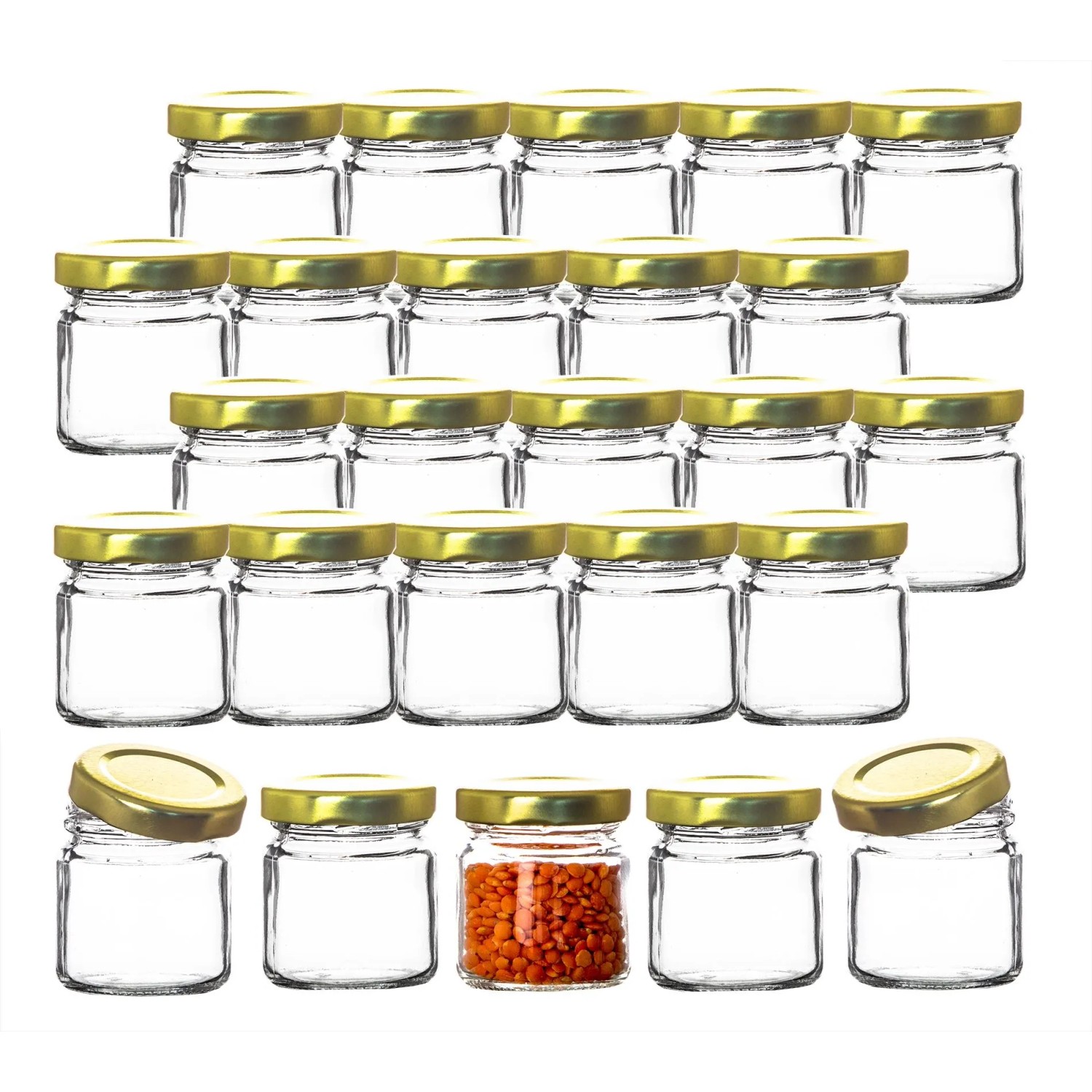 BigDean 25x Kleine Marmeladengläser 53 Ml Made In Germany Gläschen Mit Schraub Deckel Mini Einmachgläser Honiggläser Probiergläser