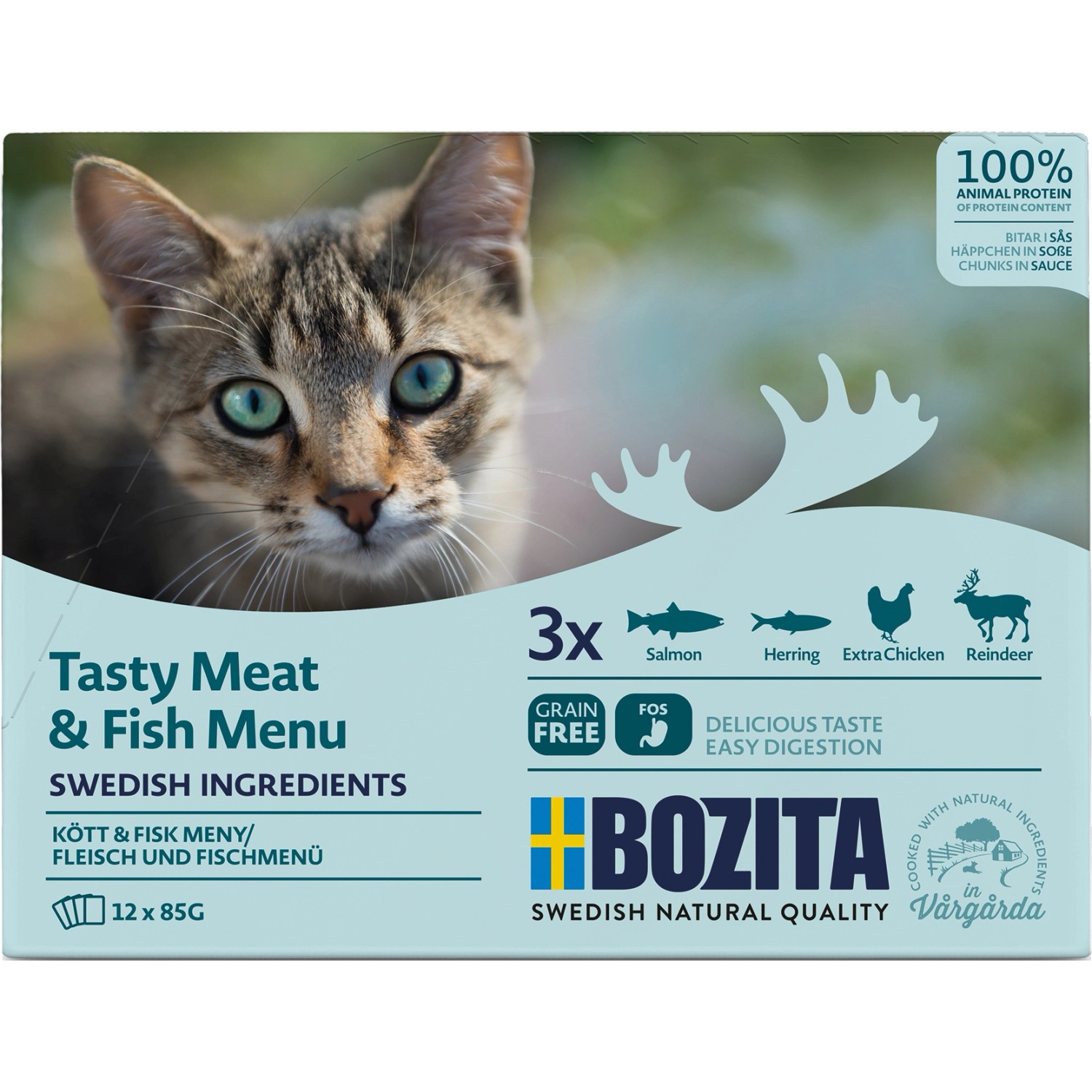 Bozita Katzen-Nassfutter Multibox Fleisch-/Fischmenü 12 x 85 g