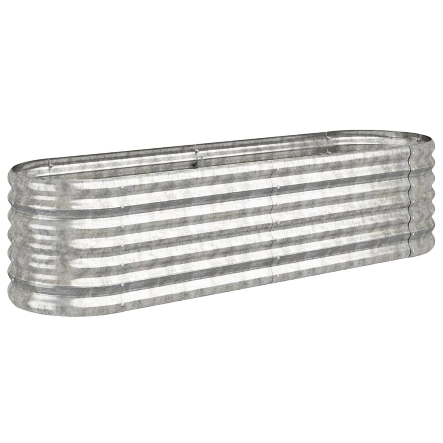 furnicato Hochbeet Pulverbeschichteter Stahl 152x40x36 cm Silbern