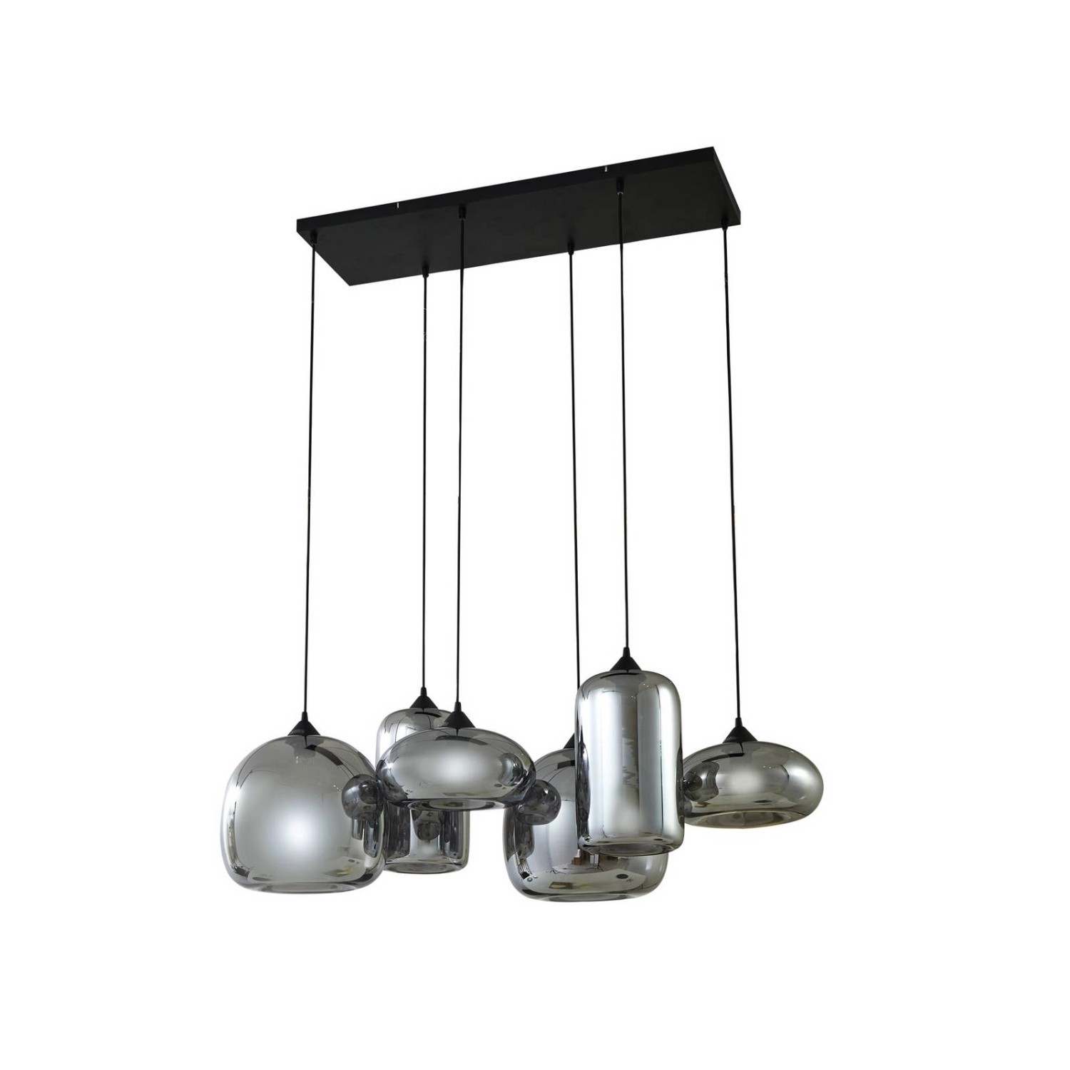 Lindby Pendelleuchte Marla 10033664 Modern in Schwarz aus Glas 6-flammig E2 günstig online kaufen